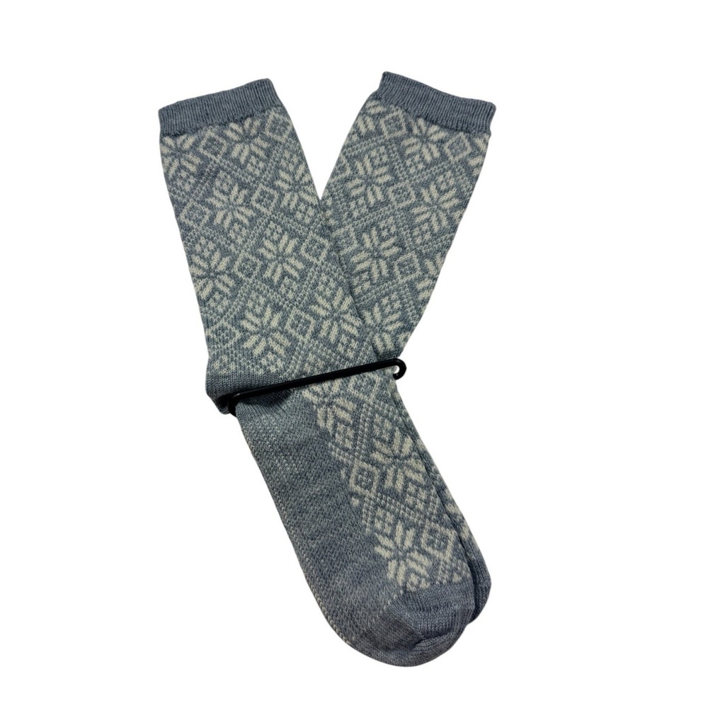 Smartwool Merino Wool Blend Fair Isle Crew Socks Gray Blue Large NWT LOT OF 2 - Picture 3 of 9